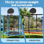 Everfit Kids Basketball Hoop with Ball and Pump Fit for Trampoline 25mm-32mm Poles Black