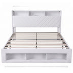 Artiss King Bed Frame with Storage, Charging Station & LED, White
