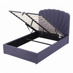 Artiss Double Bed Frame with Lift Up Storage and USB Ports Grey