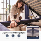 Artiss Double Bed Frame with Lift Up Storage and USB Ports Grey