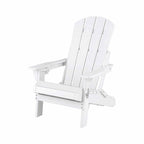 Gardeon Folding Sun Lounger Adirondack Chair Outdoor Lounge Setting HDPE Recliner Footrest White