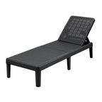 Gardeon Sun Lounge Adjustable Lounger Patio Outdoor Furniture Lightweight Black
