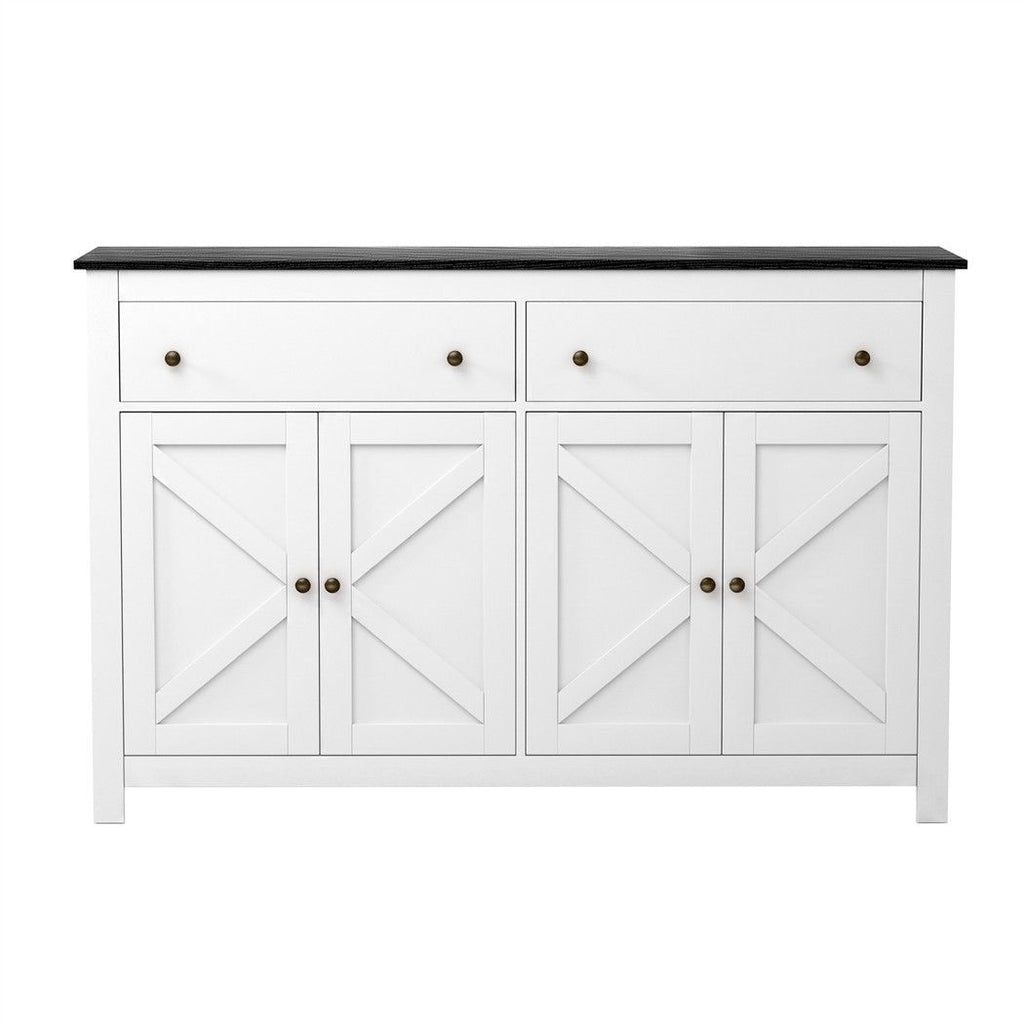 Artiss Buffet Sideboard Storage Cabinet Kitchen Cupboard 2 Drawers 140CM Black