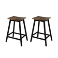 Artiss Bar Stools Set of 2 Kitchen Counter Stools Wooden Industrial Rustic Brown