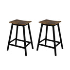 Artiss Bar Stools Set of 2 Kitchen Counter Stools Wooden Industrial Rustic Brown