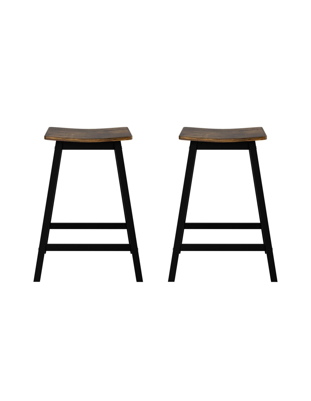 Artiss Bar Stools Set of 2 Kitchen Counter Stools Wooden Industrial Rustic Brown