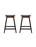 Artiss Bar Stools Set of 2 Kitchen Counter Stools Wooden Industrial Rustic Brown