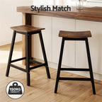 Artiss Bar Stools Set of 2 Kitchen Counter Stools Wooden Industrial Rustic Brown
