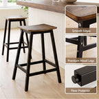 Artiss Bar Stools Set of 2 Kitchen Counter Stools Wooden Industrial Rustic Brown