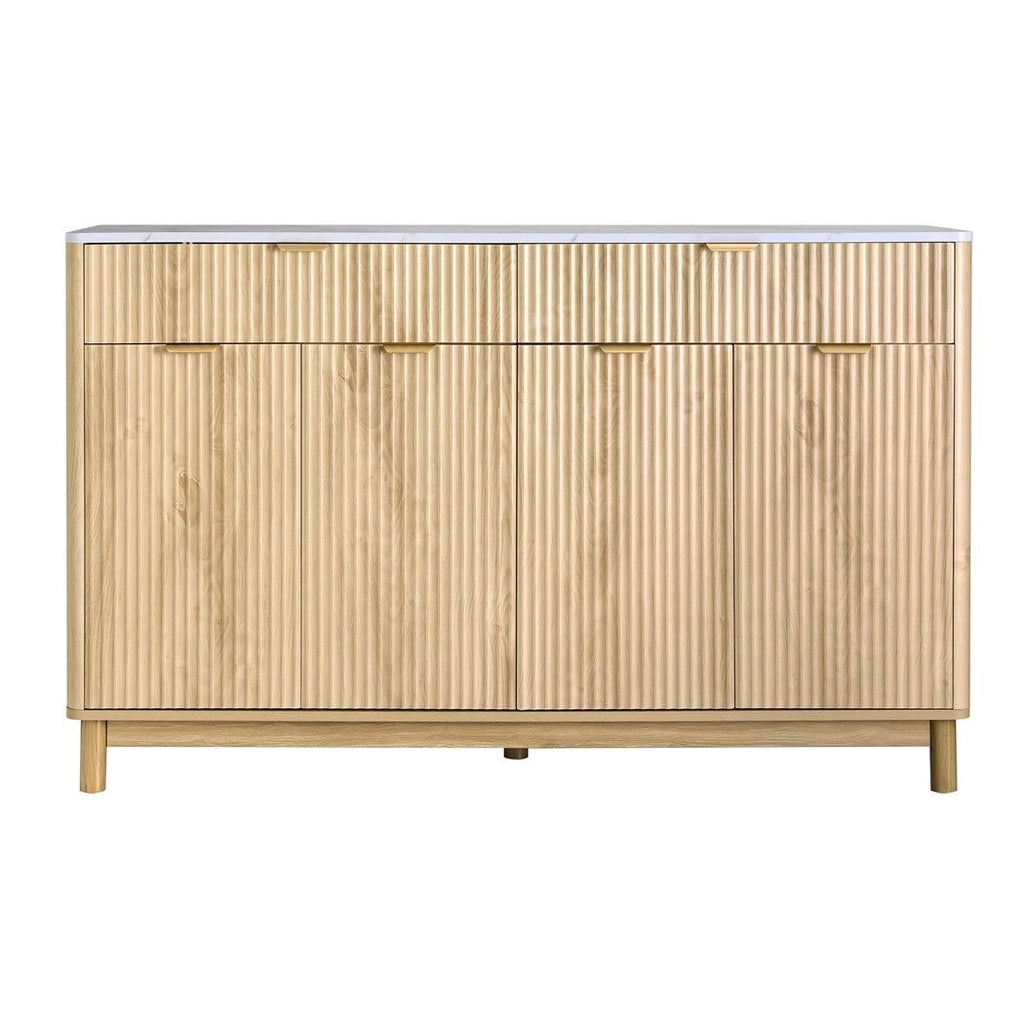 Artiss Buffet Sideboard Cabinet Kitchen Storage Cupboard Marble 2 Drawers Pine