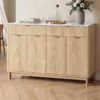 Artiss Buffet Sideboard Cabinet Kitchen Storage Cupboard Marble 2 Drawers Pine