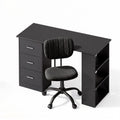 Artiss Office Desk & Chair Set 120cm Computer Desk with 3 Drawers & Open Shelves, Ergonomic Armless Office Chair with Wheels, Height Adjustable for Home Office Study