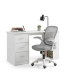Artiss Computer Desk & Ergonomic Office Chair Set 120cm Home Office Study Desk with 3 Drawers & 3 Shelves, Mesh Computer Chair with Flip-Up Armrests