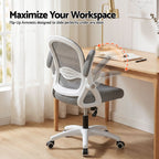Artiss Computer Desk & Ergonomic Office Chair Set 120cm Home Office Study Desk with 3 Drawers & 3 Shelves, Mesh Computer Chair with Flip-Up Armrests