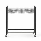 Artiss Pants Trolley Mobile Clothes Rack Clothing Stand with 30 Hangers Wheels Storage Organizer Bag