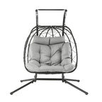 Gardeon Outdoor Swing Chair 2 Seater with Stand Cushion Rattan Patio Furniture