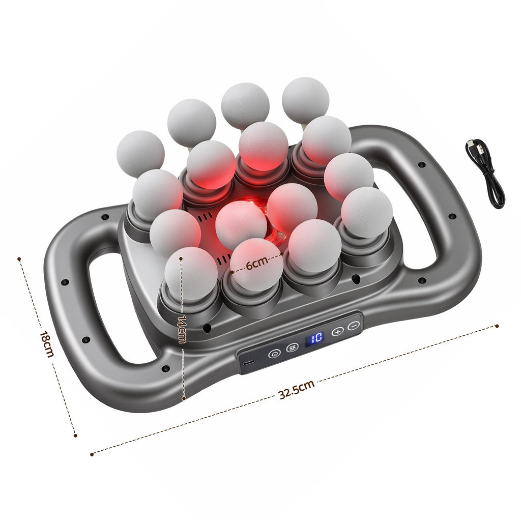 Everfit Deep Tissue Massager 16 Heads with 20 Intensities Deep Percussion Massage Gun Rechargeable