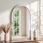 Embellir Arch Wall Mirror, Decorative Silver Frame Mirrors, 86x50cm Bathroom Vanity Mirror, Slim Frame for Living Room Entryway Bedroom Decor