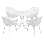Gardeon 5PCS Outdoor Dining Set Table and Chairs Patio Furniture Garden Diamond White