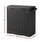 Gardeon Outdoor Trash Cans Dual Compartment Trash Can 220L Black