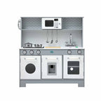 Keezi Wooden Play Kitchen Pretend Kitchen 82cm Kids Toy Food Set Grey