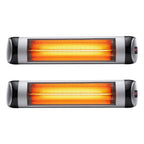 Devanti 2PCS Electric Radiant Strip Heater Indoor Outdoor Patio Remote Control 1500W