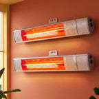Devanti 2PCS Electric Strip Heater Radiant Infrared Heaters Remote Control 2000W