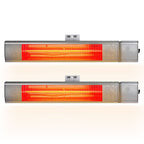 Devanti 2PCS Electric Strip Heater Radiant Infrared Heaters Remote Control 2000W