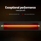 Devanti 2PCS Electric Strip Heater Radiant Infrared Heaters Remote Control 3000W