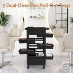 Embellir 6-Tier Salon Trolley Cart on Wheels Barber Mobile Hairdressing Cart