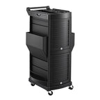 Embellir Salon Trolley 2 Lockable Doors 6 Tier Trays Mobile Hair Cart Black