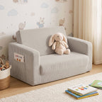 Artiss 2-in-1 Sofa Foam Couch with Side Pocket Light Grey