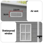 Giantz Garden Shed Outdoor Storage Box 1.87x1.28M Resin Tool Shed Backyard Grey
