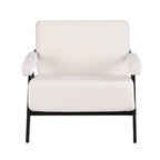 Artiss Compressed Armchair White Corduroy Accent Chair for Small Space