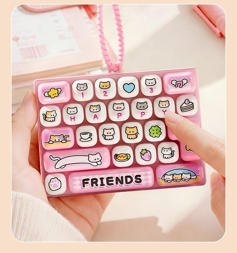 26-key keyboard keychain, bag charm, stress reliever toy, cute gift, pixel keychain, novelty gift, Australia, fun accessory, quirky keyring, retro gaming charm - Green - Size 26 pendants