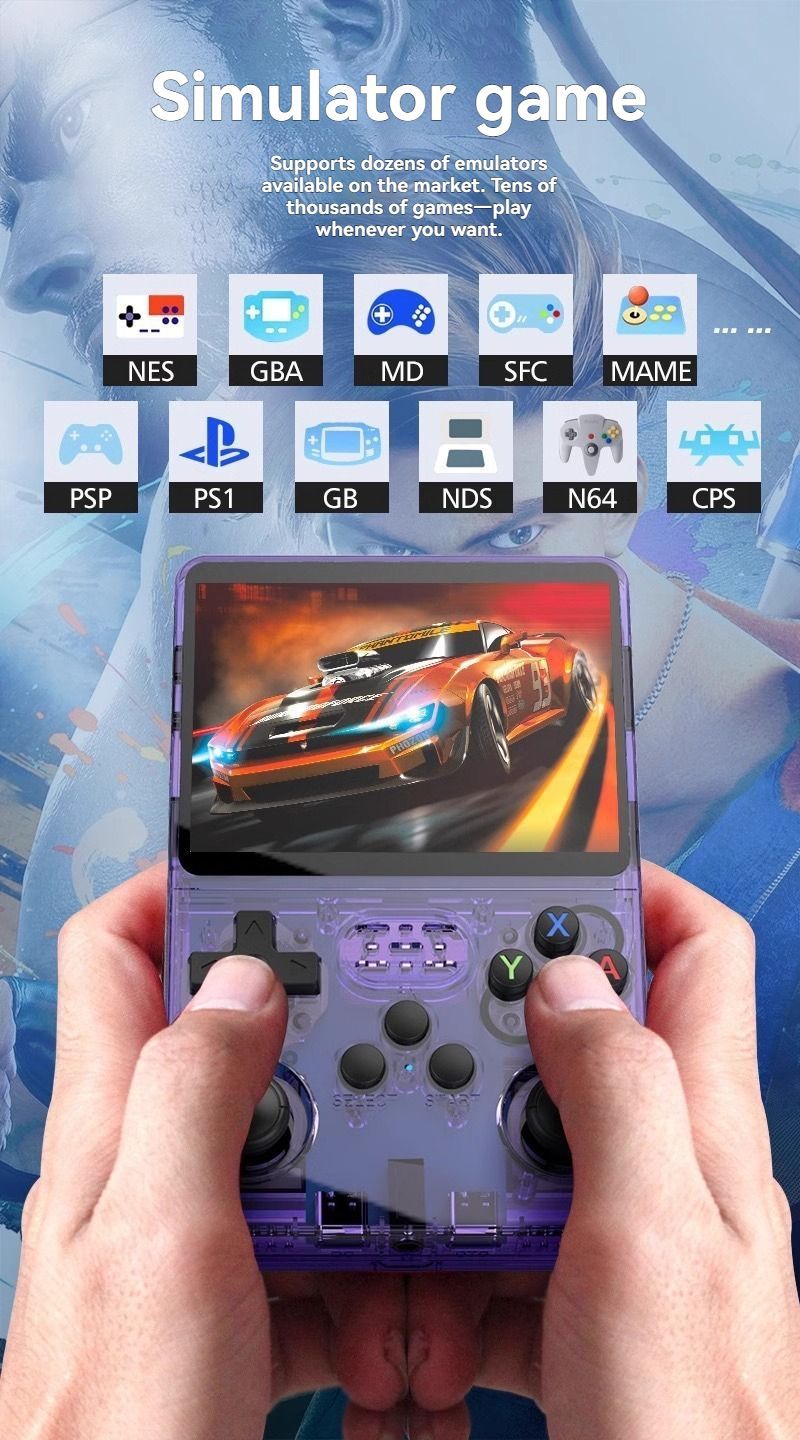 handheld game console, 3.5-inch HD screen, GTA, retro classic games, portable arcade, PSP-style, retro gaming, portable gaming, nostalgic console, Australia - Red - Size 128G