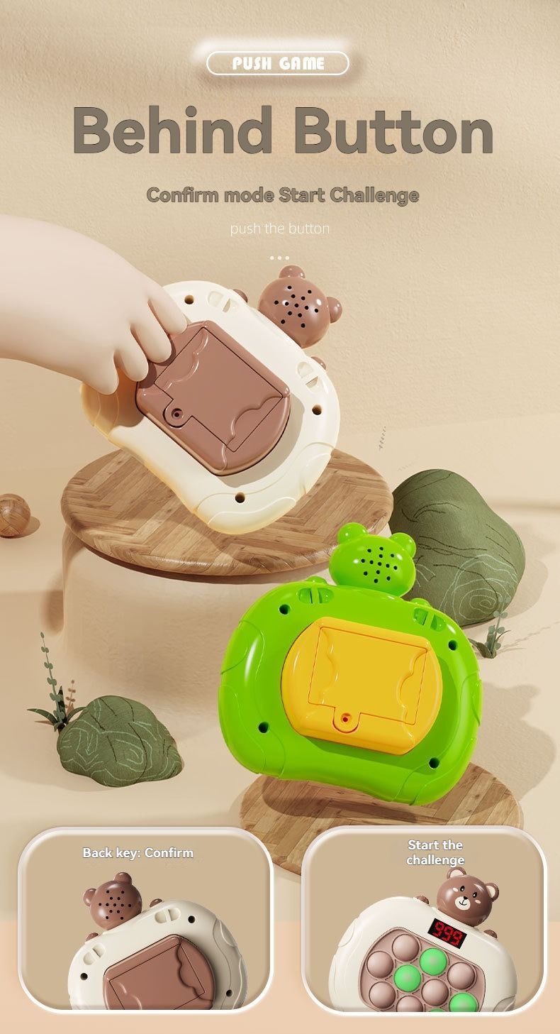 whac-a-mole game, LCD decompression toy, focus-enhancing game, intelligence-boosting toy, memory game, puzzle game, Australian market - Green - Size 10-key