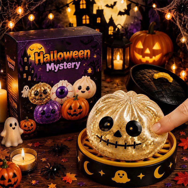 Halloween toys, mystery blind box, pumpkin toys, ghost toys, eyeball toys, slow-rebound pectin, stress relief toy, Halloween gifts, Halloween decorations, Australian Halloween, sensory toy - Purple Phantom - Size 8cm