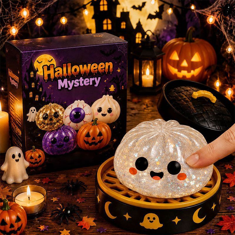 Halloween toys, mystery blind box, pumpkin toys, ghost toys, eyeball toys, slow-rebound pectin, stress relief toy, Halloween gifts, Halloween decorations, Australian Halloween, sensory toy - Purple Phantom - Size 8cm