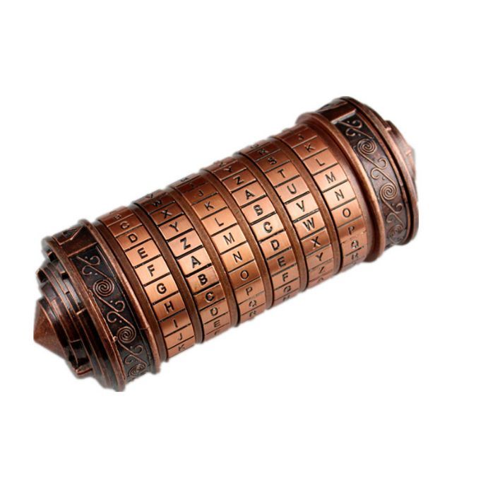 Da Vinci Code, Lock Cylinder, Puzzle, Gift, Valentine's Day Gift, Christmas Gift, Birthday Gift, Australian Puzzle, Brain Teaser, Code Breaking - Black - Size L