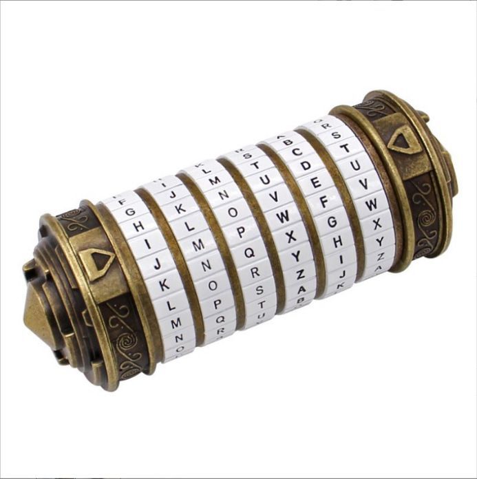 Da Vinci Code, Lock Cylinder, Puzzle, Gift, Valentine's Day Gift, Christmas Gift, Birthday Gift, Australian Puzzle, Brain Teaser, Code Breaking - Black - Size L