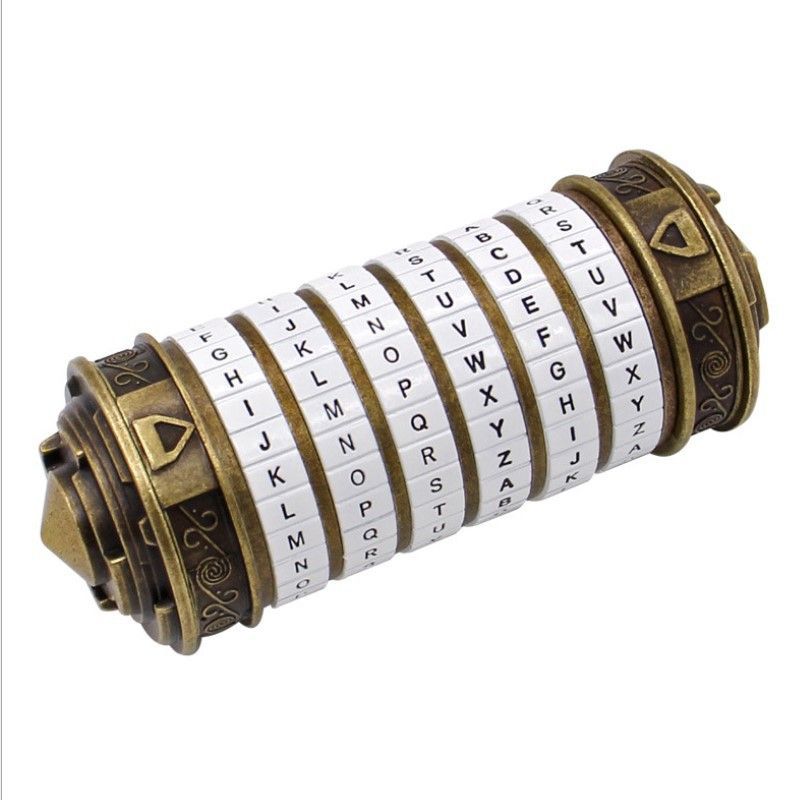 Da Vinci Code, Lock Cylinder, Puzzle, Gift, Valentine's Day Gift, Christmas Gift, Birthday Gift, Australian Puzzle, Brain Teaser, Code Breaking - Bronze - Size L