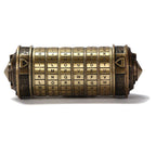 Da Vinci Code, Lock Cylinder, Puzzle, Gift, Valentine's Day Gift, Christmas Gift, Birthday Gift, Australian Puzzle, Brain Teaser, Code Breaking - Gold - Size L