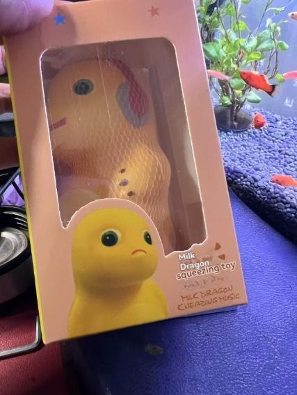 milk dragon, slow rebound toy, stress reliever, novelty gift, cute toy, squeeze toy, fidget toy, Australian market, anxiety relief, desk toy - Yellow - Size headphones