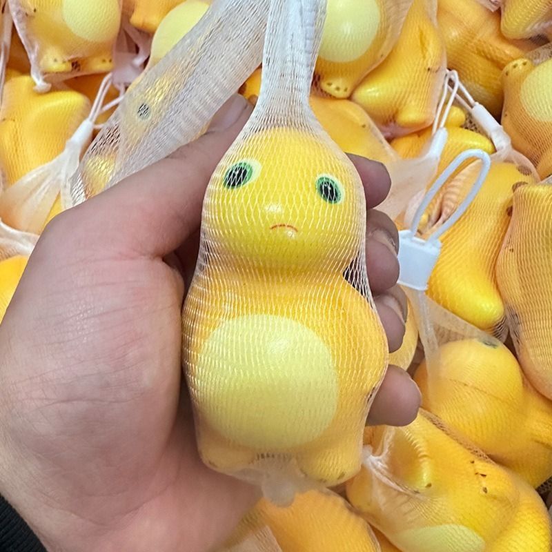 milk dragon, slow rebound toy, stress reliever, novelty gift, cute toy, squeeze toy, fidget toy, Australian market, anxiety relief, desk toy - Yellow - Size headphones
