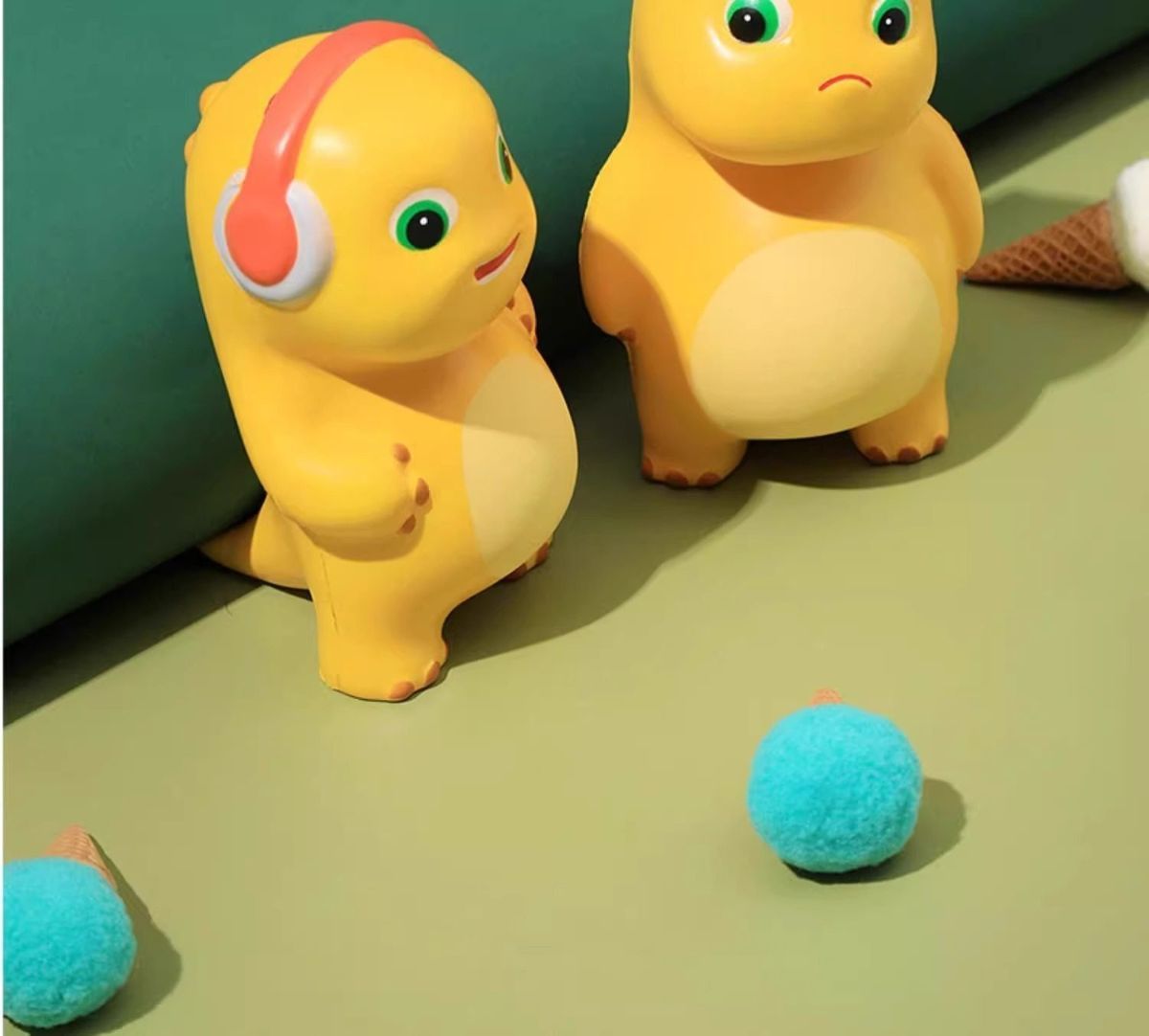 milk dragon, slow rebound toy, stress reliever, novelty gift, cute toy, squeeze toy, fidget toy, Australian market, anxiety relief, desk toy - Yellow - Size headphones