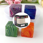 marbled ice cube squeeze toy, stress relief toy, novelty gift, squishy toy, trendy toy, desk toy, anxiety relief, fidget toy, Australian market - Orange - Size 2pcs