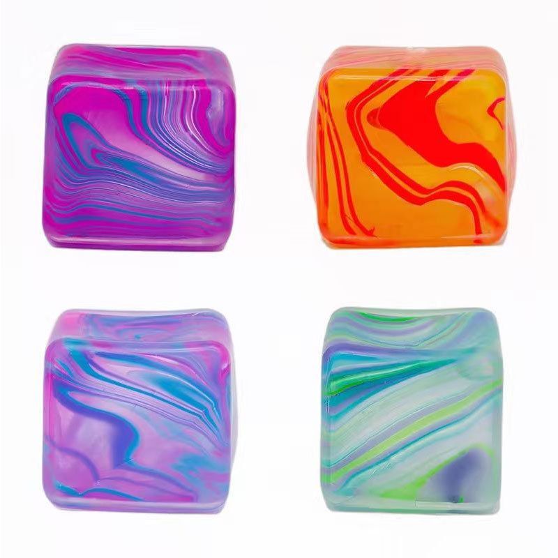 marbled ice cube squeeze toy, stress relief toy, novelty gift, squishy toy, trendy toy, desk toy, anxiety relief, fidget toy, Australian market - Purple - Size 2pcs
