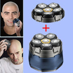 Magnetic six-blade razor, Whole-body wash razor, Digital display razor, Head-shaving razor, Electric razor for men, Australian grooming tools - Blue - Size Including spare blades
