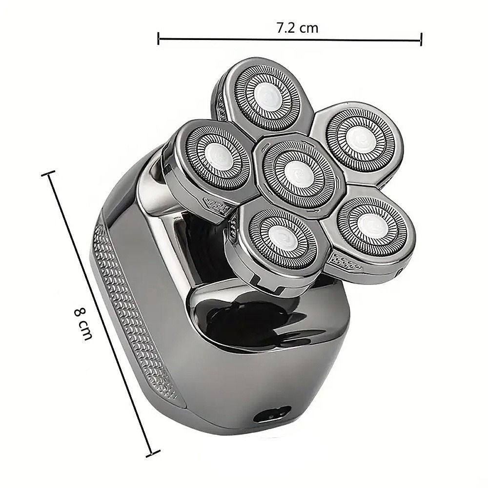 mens electric shaver, cordless shaver, rechargeable shaver, waterproof shaver, 6D floating shaver, men grooming, shaver for Australian men, travel shaver - Silver - Size SET